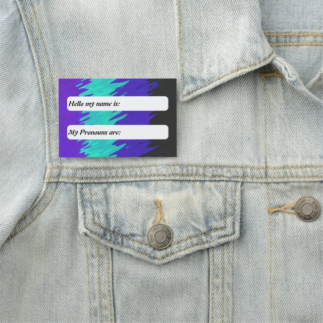 Trippy Squiggly Abstract Alexigender Pride Flag Name Tag (In Situ)