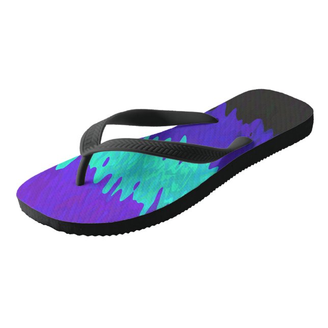 Trippy Squiggly Abstract Alexigender Pride Flag Thongs (Angled)