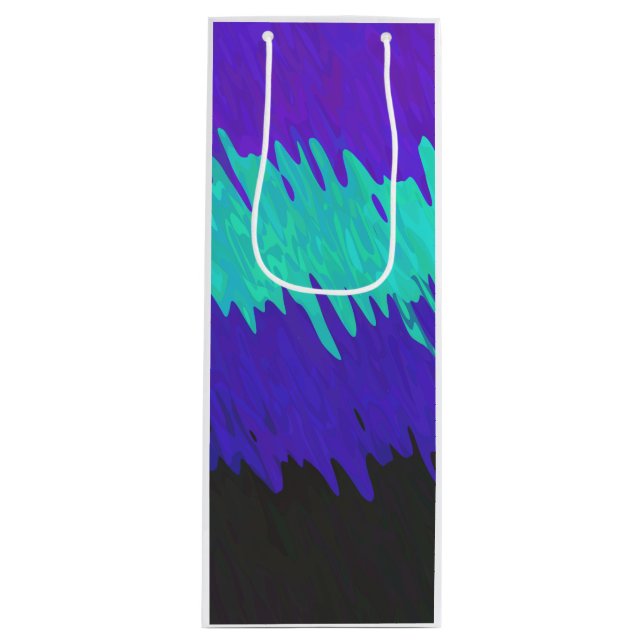 Trippy Squiggly Abstract Alexigender Pride Flag Wine Gift Bag (Front)