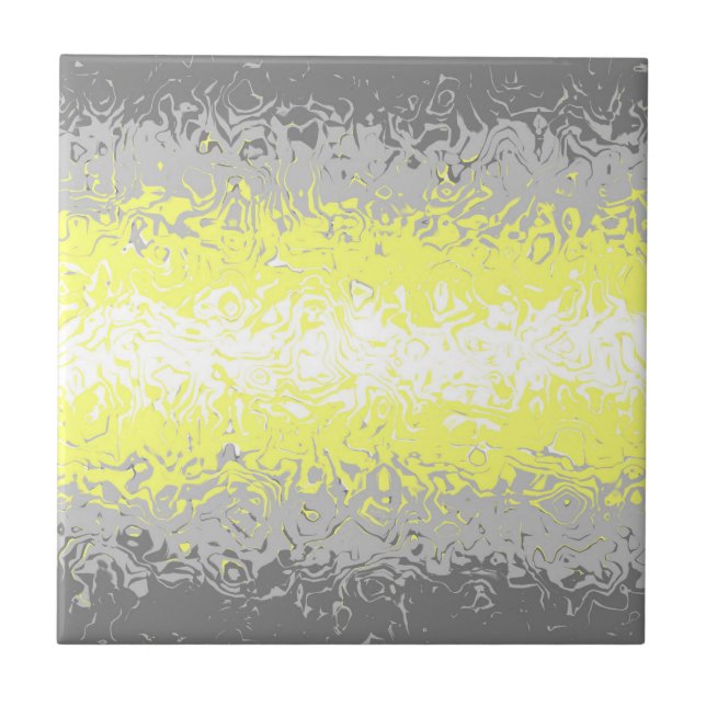 Trippy Squiggly Abstract Demigender Pride Flag Ceramic Tile (Front)