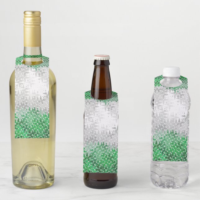 Trippy Squiggly Abstract Grayromantic Pride Flag Bottle Tag (In Situ)