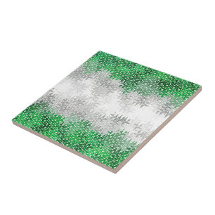 Trippy Squiggly Abstract Grayromantic Pride Flag Ceramic Tile