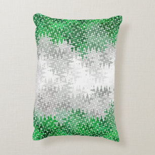 Trippy Squiggly Abstract Grayromantic Pride Flag Decorative Cushion