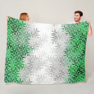 Trippy Squiggly Abstract Grayromantic Pride Flag Fleece Blanket