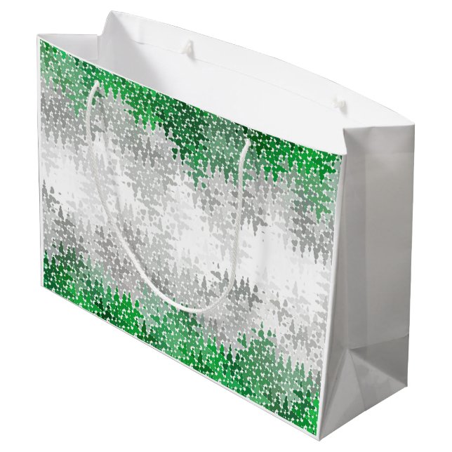 Trippy Squiggly Abstract Grayromantic Pride Flag Large Gift Bag (Back Angled)
