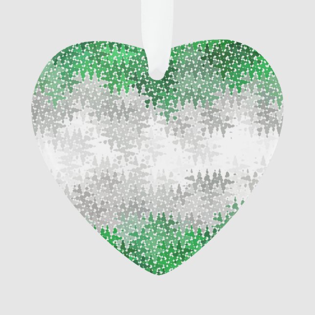 Trippy Squiggly Abstract Grayromantic Pride Flag Ornament (Front)