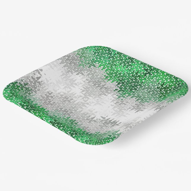 Trippy Squiggly Abstract Grayromantic Pride Flag Paper Plate (Angled)