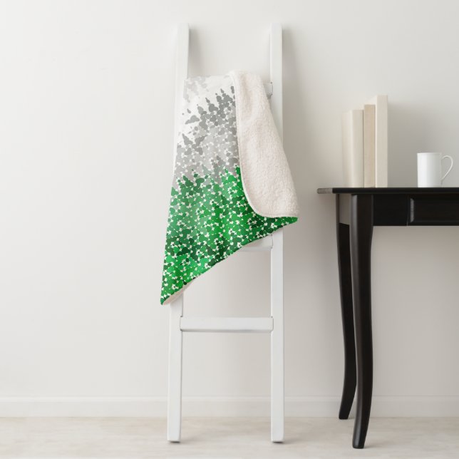 Trippy Squiggly Abstract Grayromantic Pride Flag Sherpa Blanket (In Situ)