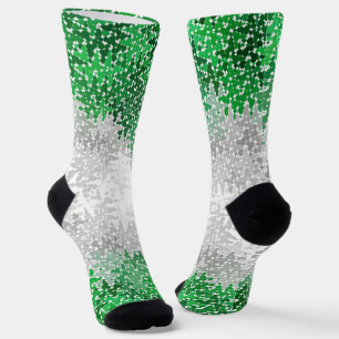 Trippy Squiggly Abstract Grayromantic Pride Flag Socks