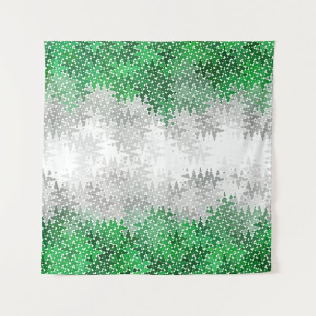 Trippy Squiggly Abstract Grayromantic Pride Flag Tapestry (Front)
