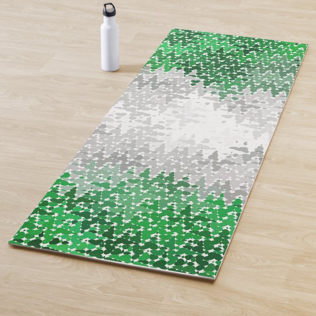 Trippy Squiggly Abstract Grayromantic Pride Flag Yoga Mat (In Situ)