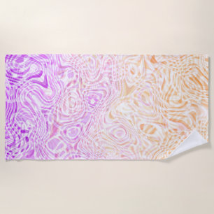 Trippy Squiggly Boho Abstract Trixic Pride Flag Beach Towel