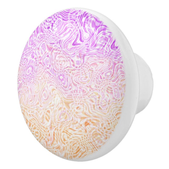 Trippy Squiggly Boho Abstract Trixic Pride Flag Ceramic Knob (Right)