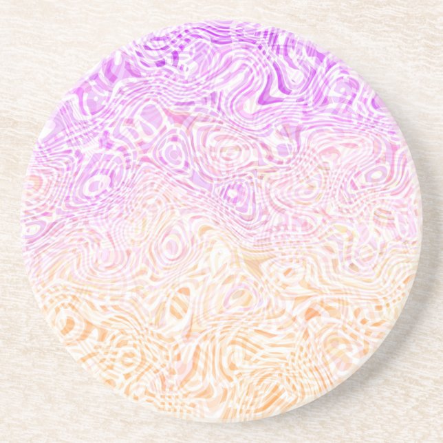 Trippy Squiggly Boho Abstract Trixic Pride Flag Coaster (Front)