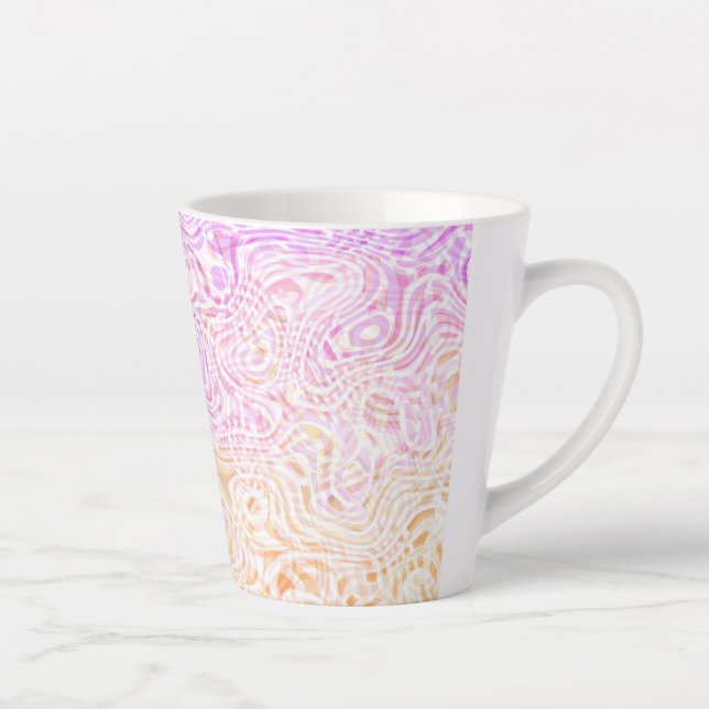 Trippy Squiggly Boho Abstract Trixic Pride Flag Latte Mug (Right)