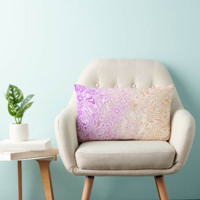 Trippy Squiggly Boho Abstract Trixic Pride Flag Lumbar Cushion (Chair)