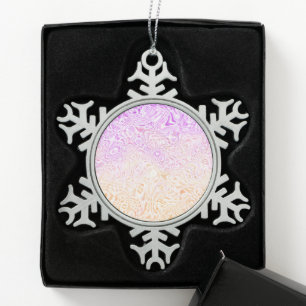 Trippy Squiggly Boho Abstract Trixic Pride Flag Snowflake Pewter Christmas Ornament