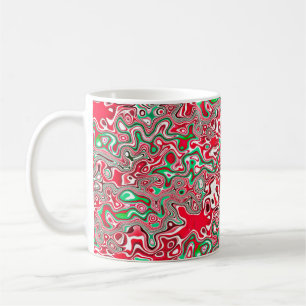 Trippy Squiggly Funky Maximalist Christmas Stripes Coffee Mug