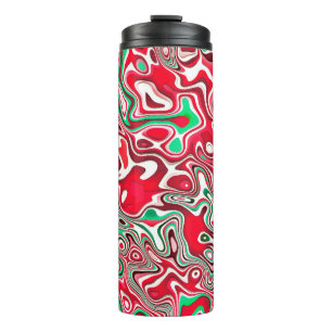 Trippy Squiggly Funky Maximalist Christmas Stripes Thermal Tumbler
