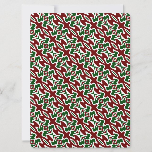 Trippy Squiggly Retro Mod Christmas Stripe Pattern Invitation (Front)