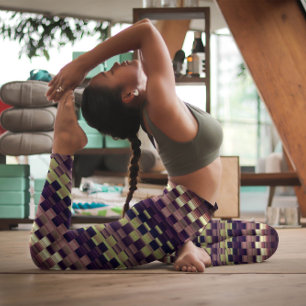 Trippy Stripes Earthy Colours Cool Psychedelic Leggings