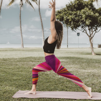 Trippy Stripes Purple and Pink Cool Psychedelic Leggings