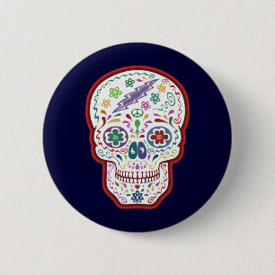 Trippy Sugar Skull 6 Cm Round Badge