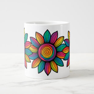 Trippy Sunflower Large Coffee Mug