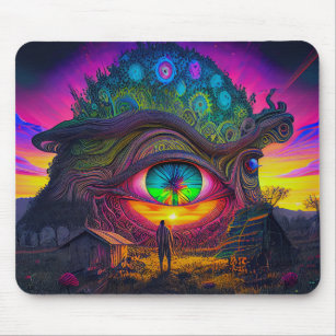 Trippy sunset in the abstract and surreal daydream mouse pad