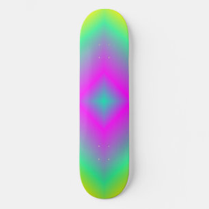 Trippy Teal Diamond splash Skateboard Deck