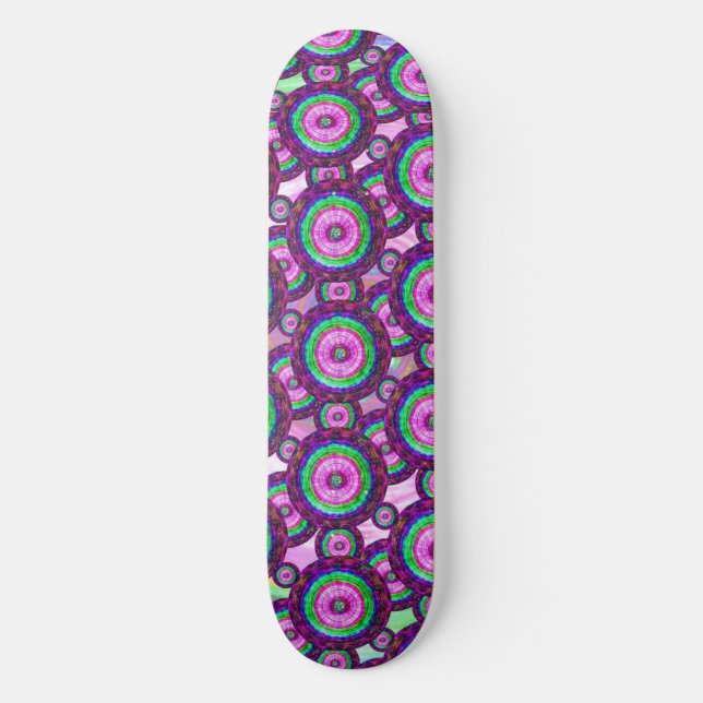 Trippy Tie Dye Art Skateboard (Front)