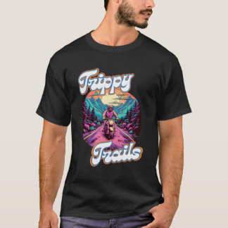 Trippy Trails Motorcycle Rider Psychedelic For Mum T-Shirt