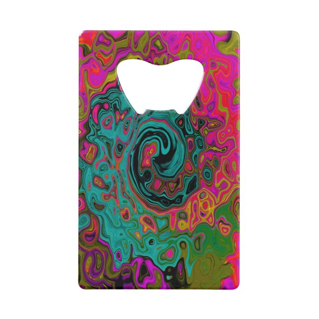 Trippy Turquoise Abstract Retro Liquid Swirl (Front)