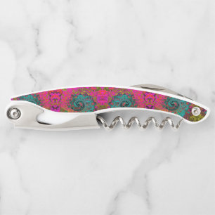 Trippy Turquoise Abstract Retro Liquid Swirl Corkscrew