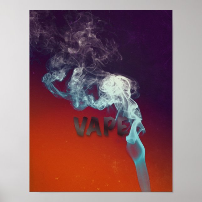 Trippy Vape Cloud Grunge Premium Poster (Front)