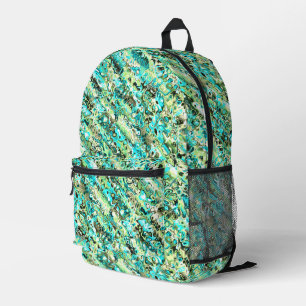 Trippy Vibrant Groovy Boho Hippie Fractal Marble Printed Backpack