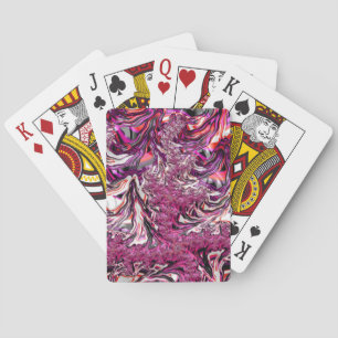 Trippy Vibrant Psychedelic Funky Fractal Art Playing Cards