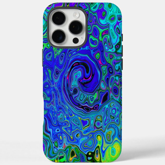 Trippy Violet Blue Abstract Retro Liquid Swirl Case-Mate iPhone Case (Back)