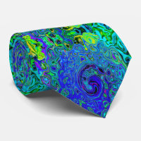 Trippy Violet Blue Abstract Retro Liquid Swirl
