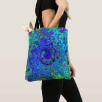 Trippy Violet Blue Abstract Retro Liquid Swirl