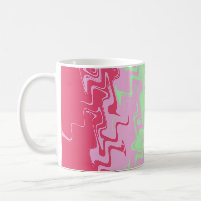Trippy Wavy Abstract Recipromantic Pride Flag Coffee Mug (Left)