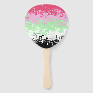 Trippy Wavy Abstract Recipromantic Pride Flag Hand Fan