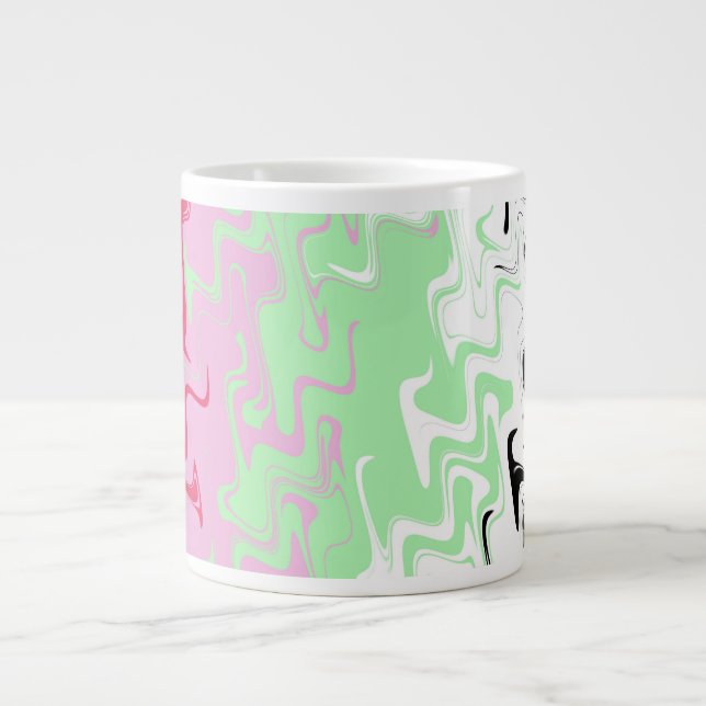 Trippy Wavy Abstract Recipromantic Pride Flag Large Coffee Mug (Front)