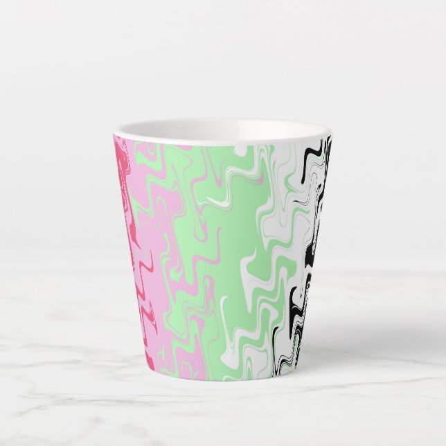 Trippy Wavy Abstract Recipromantic Pride Flag Latte Mug (Front)