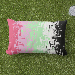 Trippy Wavy Abstract Recipromantic Pride Flag Lumbar Cushion