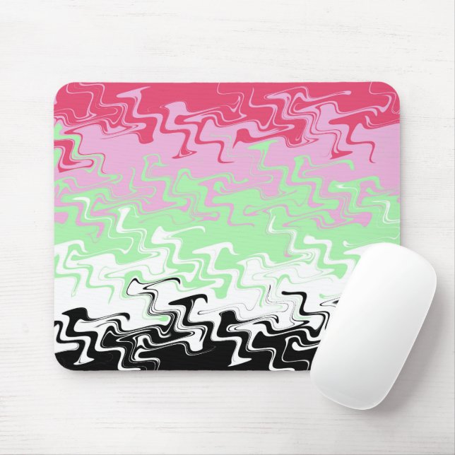 Trippy Wavy Abstract Recipromantic Pride Flag Mouse Pad (With Mouse)