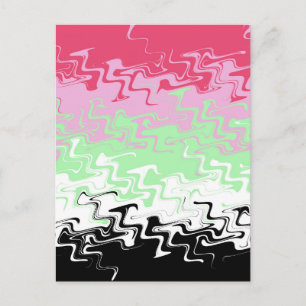 Trippy Wavy Abstract Recipromantic Pride Flag Postcard