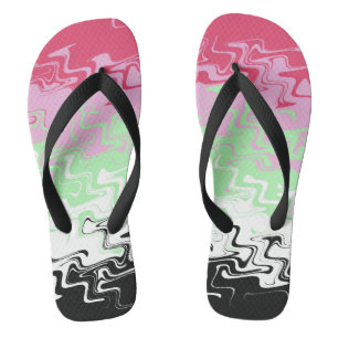 Trippy Wavy Abstract Recipromantic Pride Flag Thongs