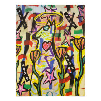 Trippy Whimsical Spiritual Dog Poster| Luke Angel Poster