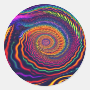 Trippy Wiggling Spiral Classic Round Sticker
